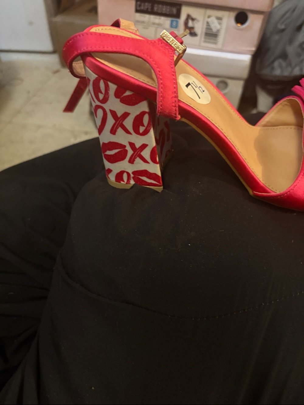 Forever 21 Hot Pink Satin Ankle-Strap Heels with Heart Bow - Picture 3 of 4